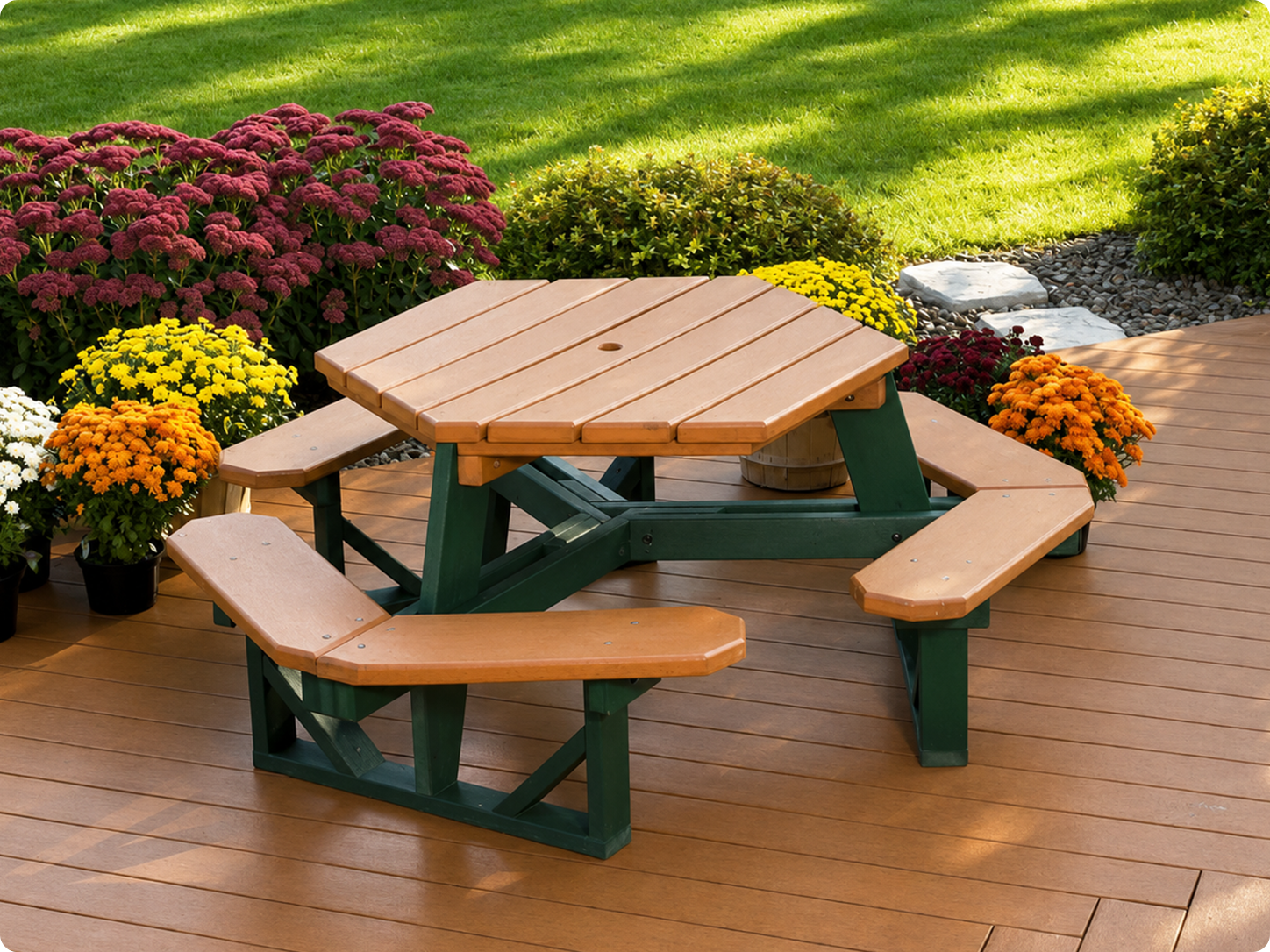 Commercial recycled plastic picnic table